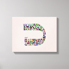 Impressão Em Tela Hebraico - Letra 'CHAF'