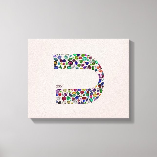 Impressão Em Tela Hebraico - Letra 'CHAF' (Frente)