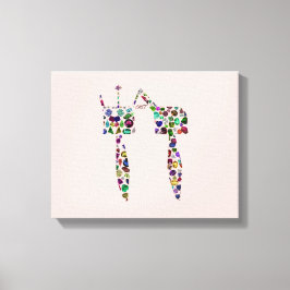 Impressão Em Tela Hebraico - Letra 'CHET' feita com Ouros e Gemas