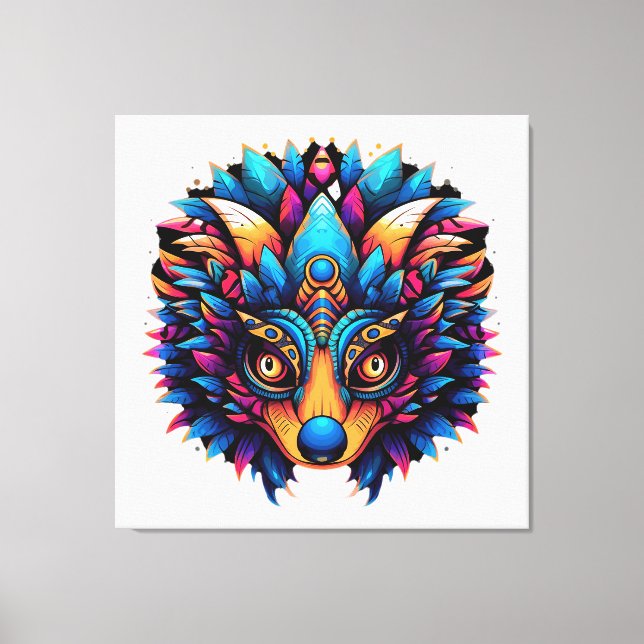 Impressão Em Tela Hedgehog - Pop de Arte Colorida (Frente)