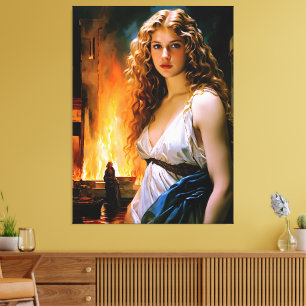 Impressão Em Tela "Helen, A Beleza de Um Espartano, Fogo de Troia"