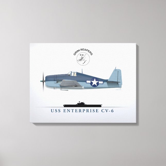 Impressão Em Tela Hellcat VF-10 USS Enterprise (Frente)