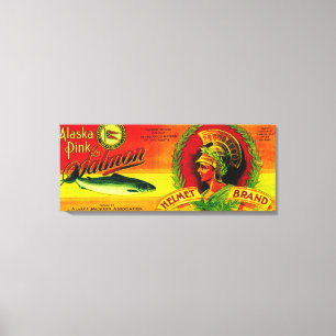 Impressão Em Tela Helmet Salmon Can LabelLoring, AK