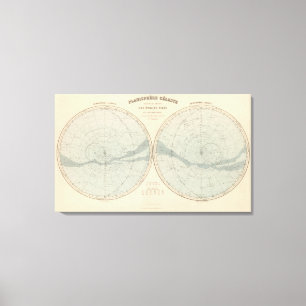 Impressão Em Tela Hemisfério de Celeste do Planisphere