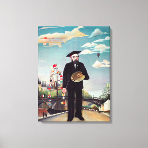 Impressão Em Tela Henri Rousseau - Autorretrato-Paisagem