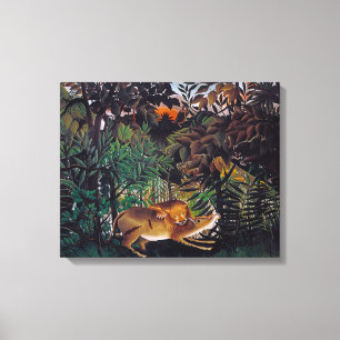 Impressão Em Tela Henri Rousseau - O Leão Faminto
