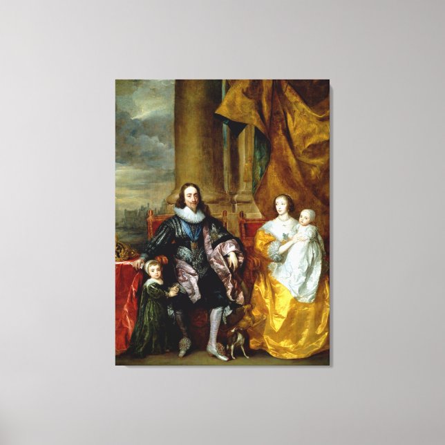 Impressão Em Tela Henrietta Maria e Charles I por Van Dyck (Frente)