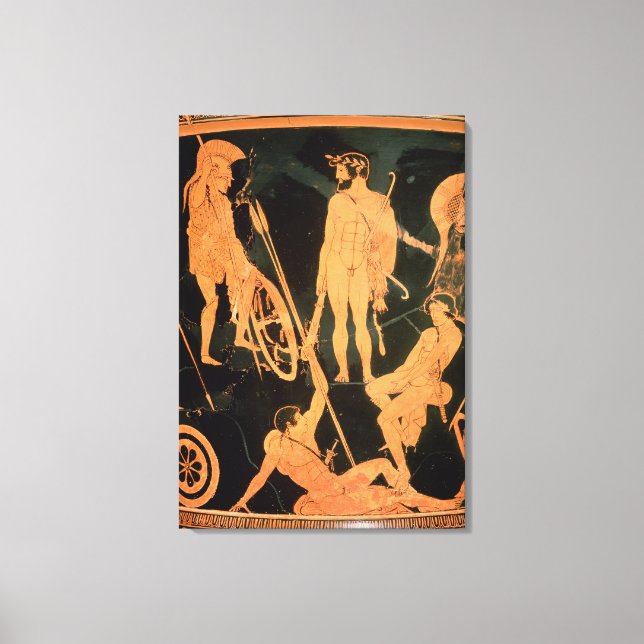 Impressão Em Tela Herakles e heróis gregos, detalhes de um ático (Frente)