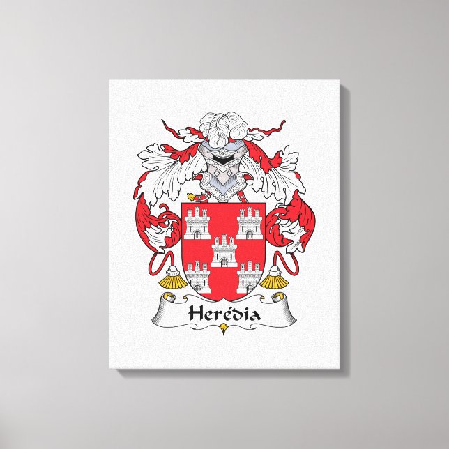 Impressão Em Tela Heredia Family Crest (Frente)