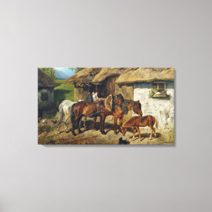 Impressão Em Tela Hermine Biedermann Harnessed Cavalos na Cabeça