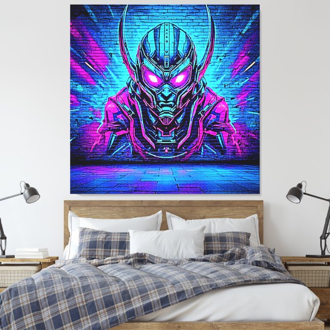Impressão Em Tela Heroico Cyberpunk Vibe (Insitu(Quarto))