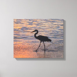 Impressão Em Tela Heron na caminhada matinal