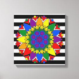 Impressão Em Tela Hetero Ally Flag Colors LGBT Supporter Mandala