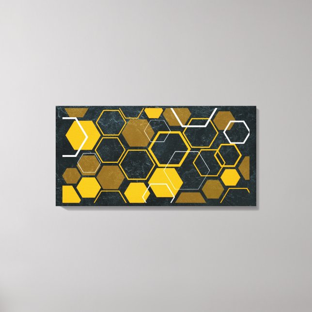 Impressão Em Tela HexaFlux: Fluxo Hexagonal Futurístico (Frente)