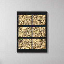 Impressão Em Tela Hexaptych de bruxas após Guazzo 18x24