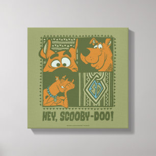 Impressão Em Tela Hey Scooby-Doo Tribal Square Graphic