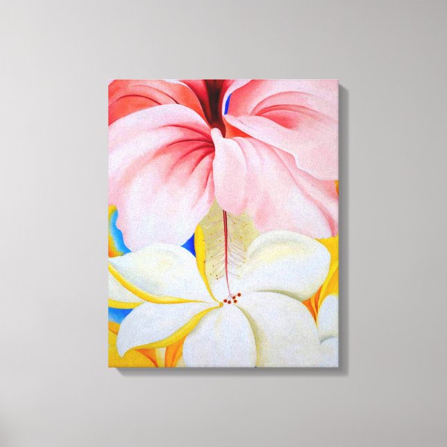 Impressão Em Tela Hibiscus com Plumeria (Frente)