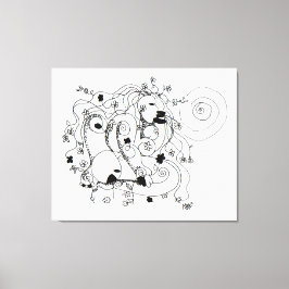 Impressão Em Tela Hidden in the garden. - Ink drawing