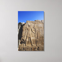 Hieróglifos antigos na parede, Templo de Karnak,