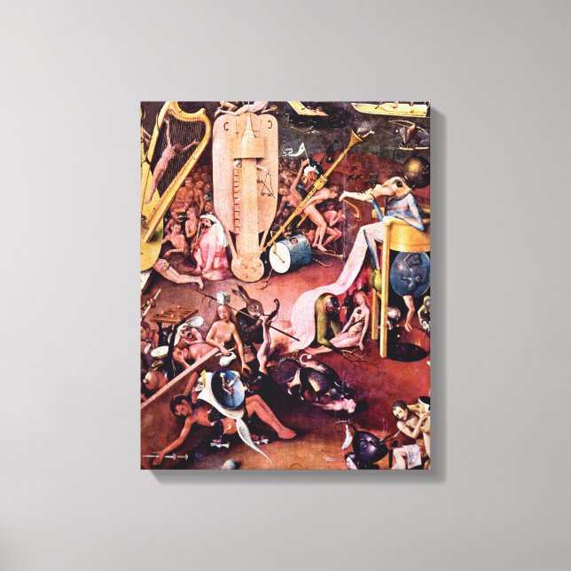 Impressão Em Tela Hieronymus Bosch - O Jardim do Inferno, detalhes (Frente)