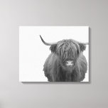 Impressão Em Tela Highland Cow Scotland Rustic Black White<br><div class="desc">Este design pode ser personalizado escolhendo a opção Editar Design. Você também pode transferir para outros itens. Entre em contato comigo em colorflowcreations@gmail.com ou use a opção de bate-papo no topo da página se você quiser ter este design em outro produto ou precisar de assistência. Veja mais designs ou siga-me...</div>