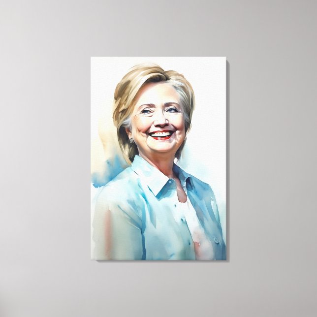 Impressão Em Tela Hillary Clinton FFFA [Famosos de Belas Artes] (Frente)