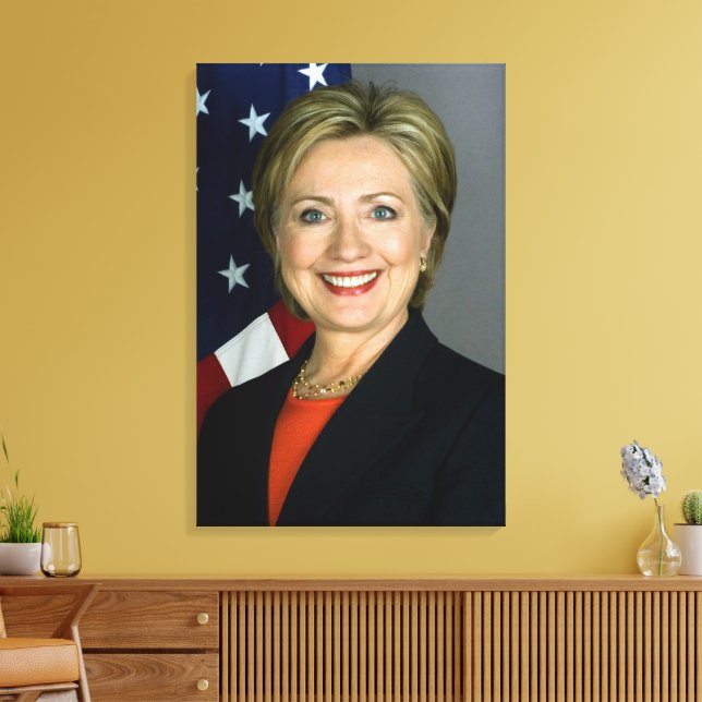Impressão Em Tela Hillary Clinton, Primeira Dama e Secretária de Est (Insitu(Sala de estar))