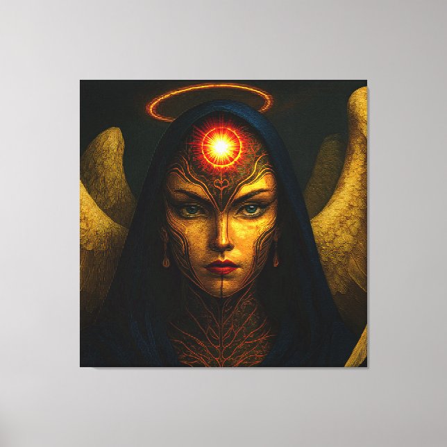 Impressão Em Tela Himmlische Wächter Engel - Glasbaustein Stil (Frente)