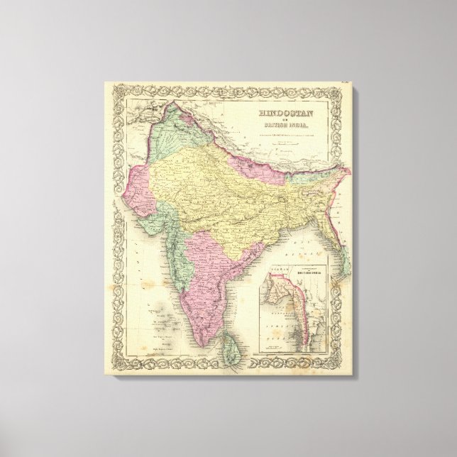 Impressão Em Tela Hindostan Ou British India 2 (Frente)