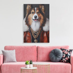 Impressão Em Tela Hip Hop Shetland Sheepdog Sheltie