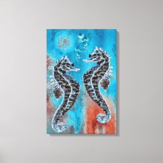 Impressão Em Tela Hipocampo - sea horse