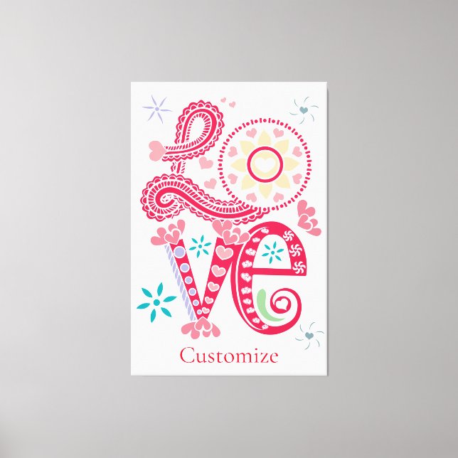 Impressão Em Tela Hippie Groovy - Sinal de Amor Thunder_Cove (Frente)