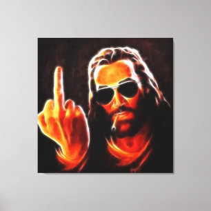 Impressão Em Tela Hippie Jesus