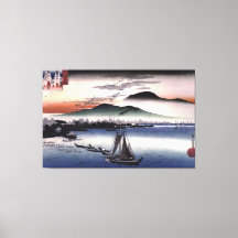 Hiroshige - Barcos de pesca num lago