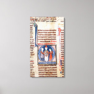 Impressão Em Tela Historiated rubrica "D" que descreve um casamento