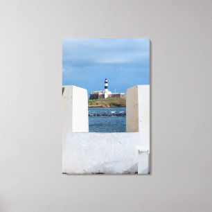 Impressão Em Tela Historic Salvador Lighthouse Framed by Fortificati