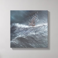 HMS Beagle em uma tempestade ao largo de Cape Horn