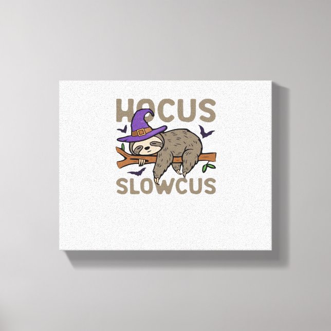 Impressão Em Tela Hocus Slowcus Dia de as Bruxas engraçado Sloth Cla (Frente)