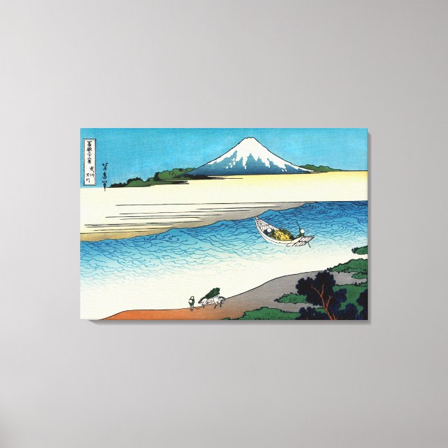 Impressão Em Tela Hokusai - Rio Tama na província de Musashi (Frente)