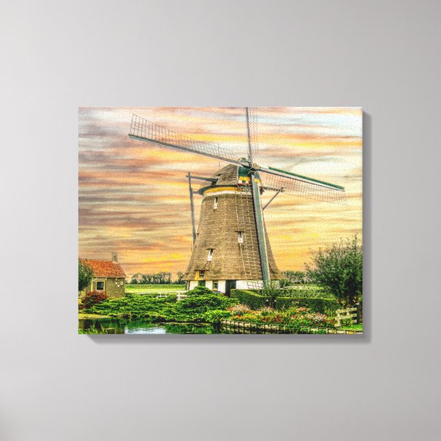 Impressão Em Tela Holland Windmill (Frente)
