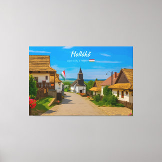 Impressão Em Tela Hollókő, Hungria - Rua da Aldeia Histórica