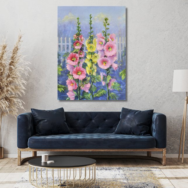 Impressão Em Tela Hollyhock rosa e amarelo por Cargill, 1937 (Criador carregado)