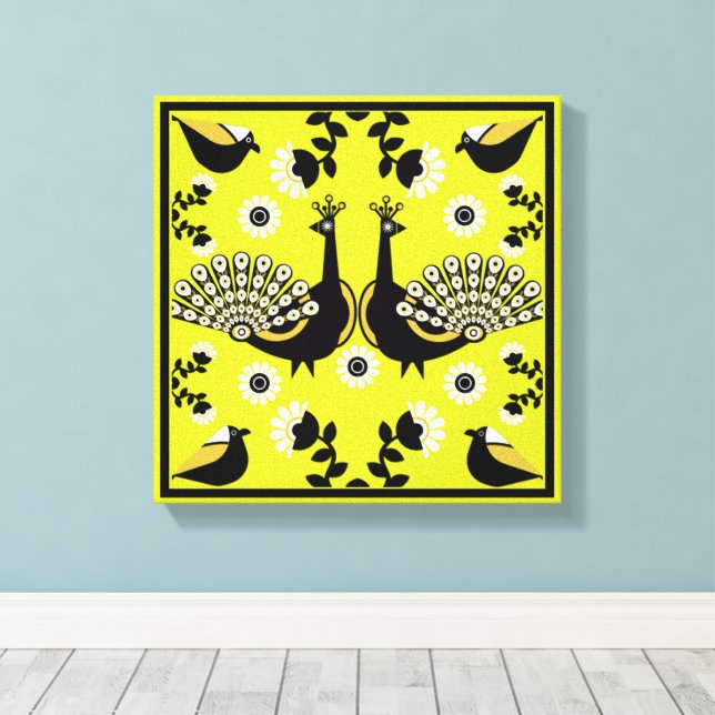 Impressão Em Tela Home Decor de Arte Pavock Original (Insitu(piso de madeira))