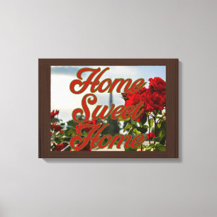 Impressão Em Tela Home Sweet Home Floral Wall Art