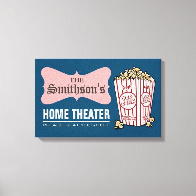 Impressão Em Tela Home Theater de Nomes Personalizados Retroativos (Frente)