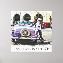 Impressão Em Tela *~* Homem Antiquado de Vintagem Clássica de Carros