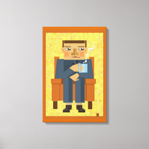 Impressão Em Tela Homem com café - arte de pôster moderna