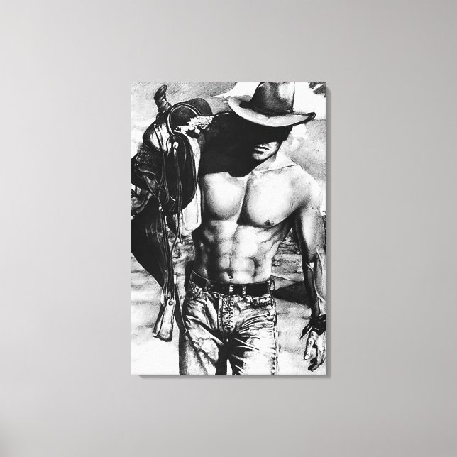 Impressão Em Tela Homem de Cabeleireiros Sexy e Bonito Desenhado na  (Frente)