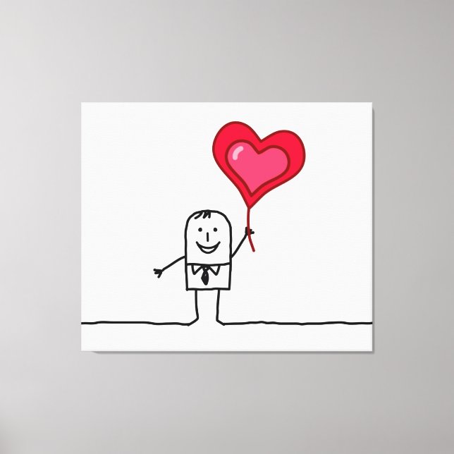 Impressão Em Tela Homem e Coração (Frente)