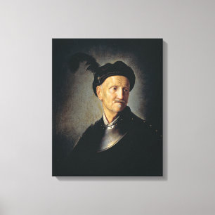 Impressão Em Tela Homem em Armadura - Rembrandt - c1632